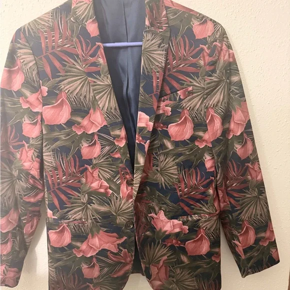 J. Ferrar Slim Fit Blazer - Navy with Red Accent - Picture 5 of 7